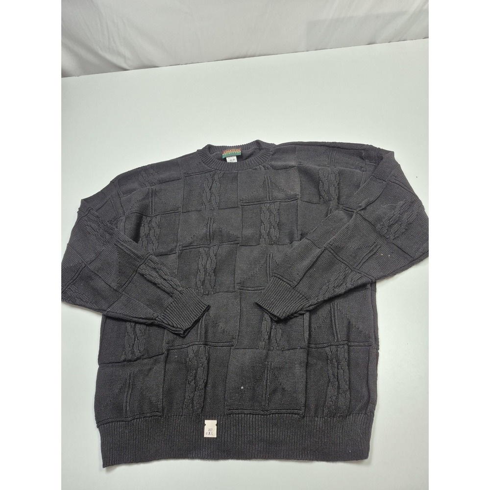 VTG Oakton Sweater Mens Big 4XL Gray 100% Cotton Heavyweight Knit Made In USA
